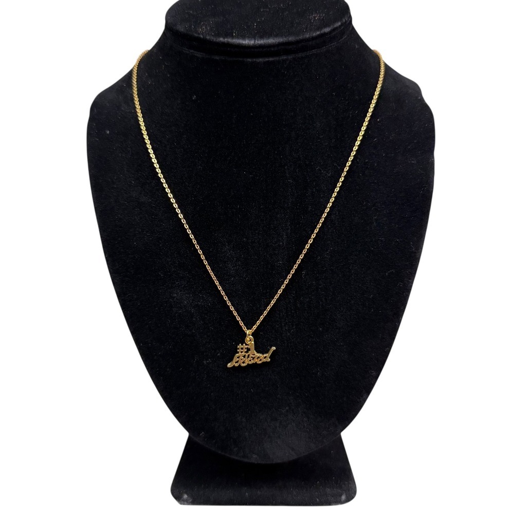 IFS Gold Tone #1 Friend Pendant Necklace Best Friend Friendship Jewelry 9.5 in L